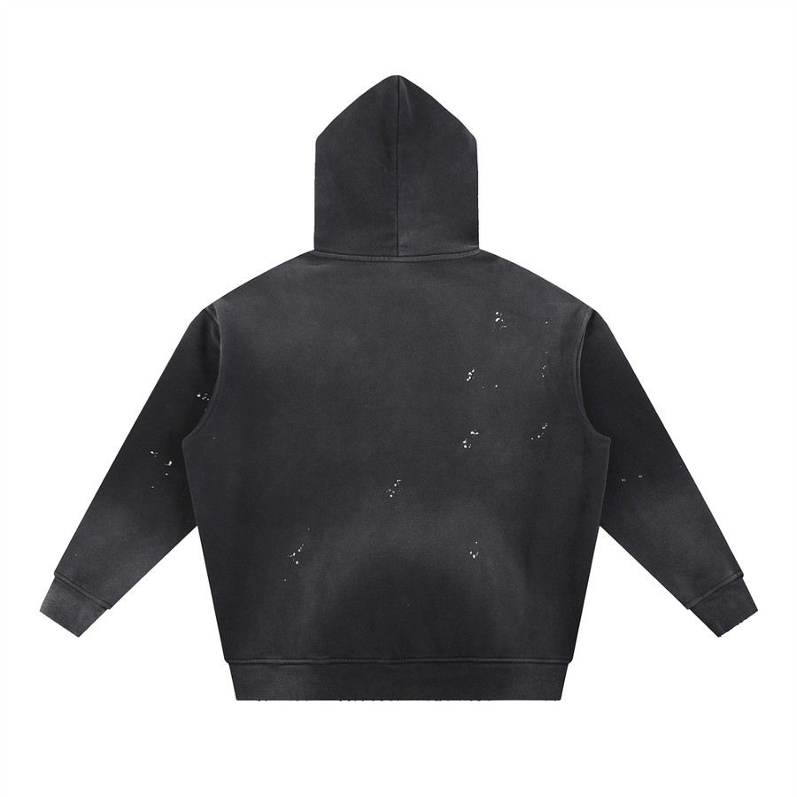 Badlands Distillery | Premium Vintage Washed Frayed Fleece Hoodie