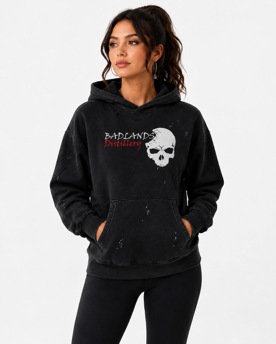 Badlands Distillery | Premium Vintage Washed Frayed Fleece Hoodie image 0